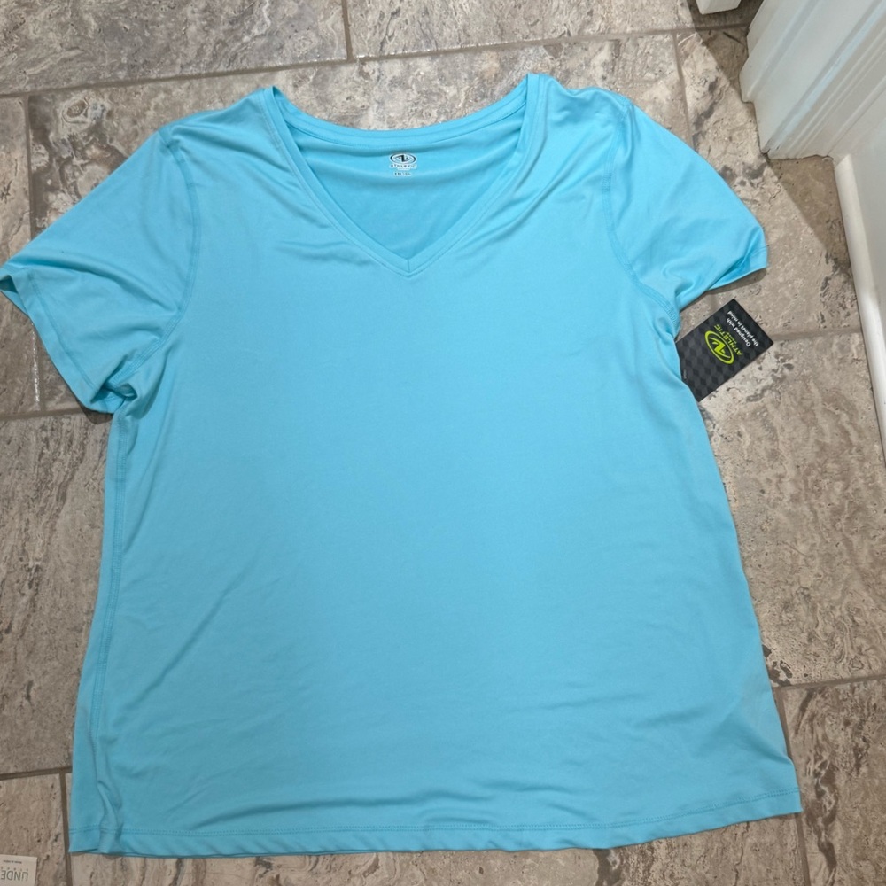 NWT Size XXL Athletic Blue V-Neck Women's Top